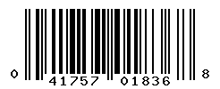 UPC barcode number 041757018368