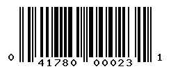 UPC barcode 041780000231
