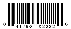 UPC barcode number 041780022226