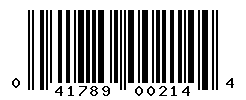 UPC barcode number 041789002144