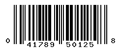 UPC barcode number 041789501258