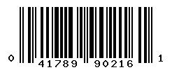 UPC barcode number 041789902161