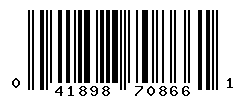 UPC barcode number 041898708661