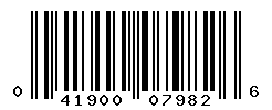 UPC barcode number 041900079826