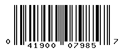 UPC barcode number 041900079857