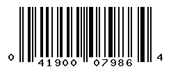 UPC barcode number 041900079864