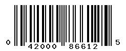 UPC barcode number 042000866125