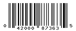 UPC barcode number 042000873635