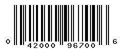 UPC barcode number 042000967006