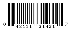 UPC barcode number 042111314317