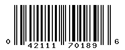 UPC barcode number 042111701896
