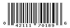 UPC barcode 042111701896