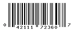 UPC barcode 042111723607