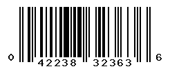 UPC barcode number 042238323636