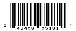 UPC barcode number 042406051811