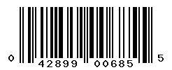 UPC barcode number 042899006855