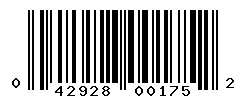 UPC barcode number 042928001752