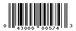 UPC barcode number 043000005743