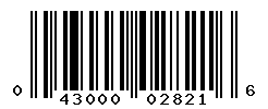 UPC barcode number 043000028216