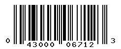 UPC 043000067123 barcode image