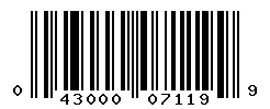 UPC 043000071199 barcode image