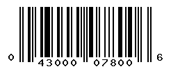 UPC barcode number 043000078006