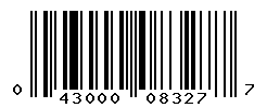 UPC barcode number 043000083277