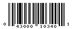 UPC barcode number 043000103401