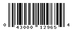 upc 043000129654 barcode image