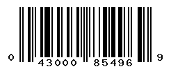 UPC barcode number 043000854969