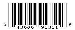 UPC barcode number 043000953518