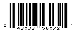 UPC barcode number 043033560721