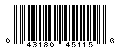 UPC barcode 043180451156