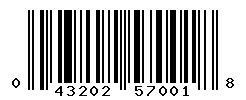 UPC barcode number 043202570018