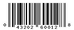 UPC barcode number 043202600128
