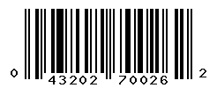 UPC barcode number 043202700262