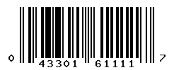 UPC barcode number 043301611117