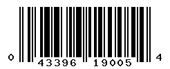 UPC barcode number 043396190054