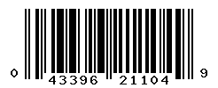 UPC barcode number 043396211049