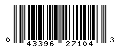 UPC barcode number 043396271043