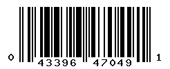 UPC barcode number 043396470491
