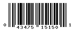 UPC barcode number 043475151501