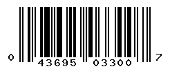 UPC barcode number 043695033007