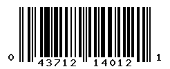 UPC barcode number 043712140121