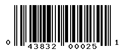 UPC barcode number 043832000251