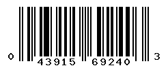 UPC barcode number 043915692403
