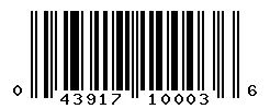UPC barcode 043917100036