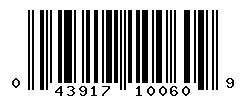 UPC barcode number 043917100609