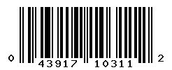 UPC barcode number 043917103112