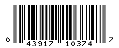 UPC barcode number 043917103747